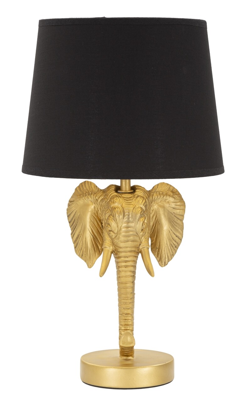 Veioza, Mauro Ferretti, Elephant, Ø 25 x 43 cm, polirasina/fier/hartie/textil, auriu/negru - imagine 7